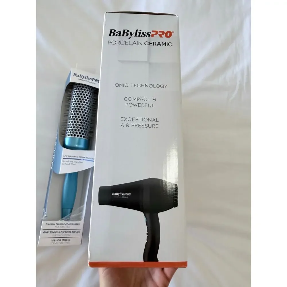 BaByliss Bundle | PRO Ceramix Xtreme Hair Dryer Blk & Nano Titanium Round Brush